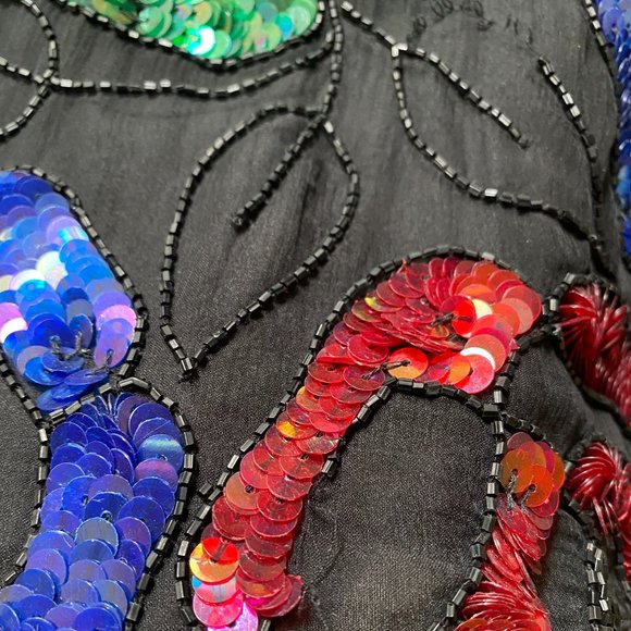 Vintage LAURENCE KAZAR Sequined Silk Top - Picture 8 of 16